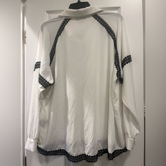 BELLDINI Black Label Petite Lace-Trim Blouse - Picture 3 of 5